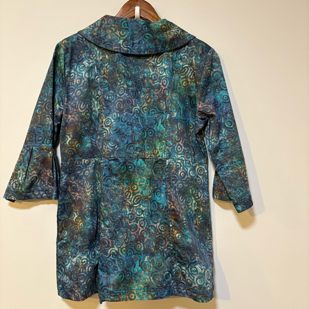 Frazzle Artsy Batik Jacket Tunic M – Boho Retro Y2K Cotton 3/4 Sleeve - Picture 2 of 7